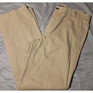 Eddie Bauer Pants Mens 34x32 Wrinkle Free Relaxed Fit Khaki Flat Front Tan Beige